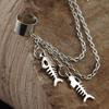 1 шт., цепочка с кисточками в стиле панк, лист, рыба, крест, подвески, манжеты-гвоздики для ушей