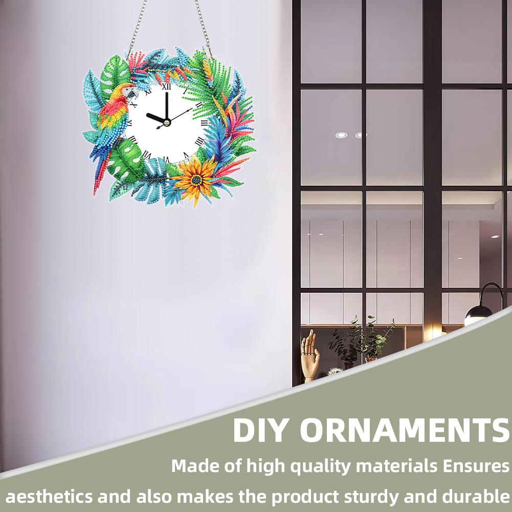 2D Плоские Стразы Специальной Формы Алмазная Живопись Часы Настенные Подвески Алмазные Часы Художественная Подвеска Сделай Сам Домашний Декор Подвесной Шарм