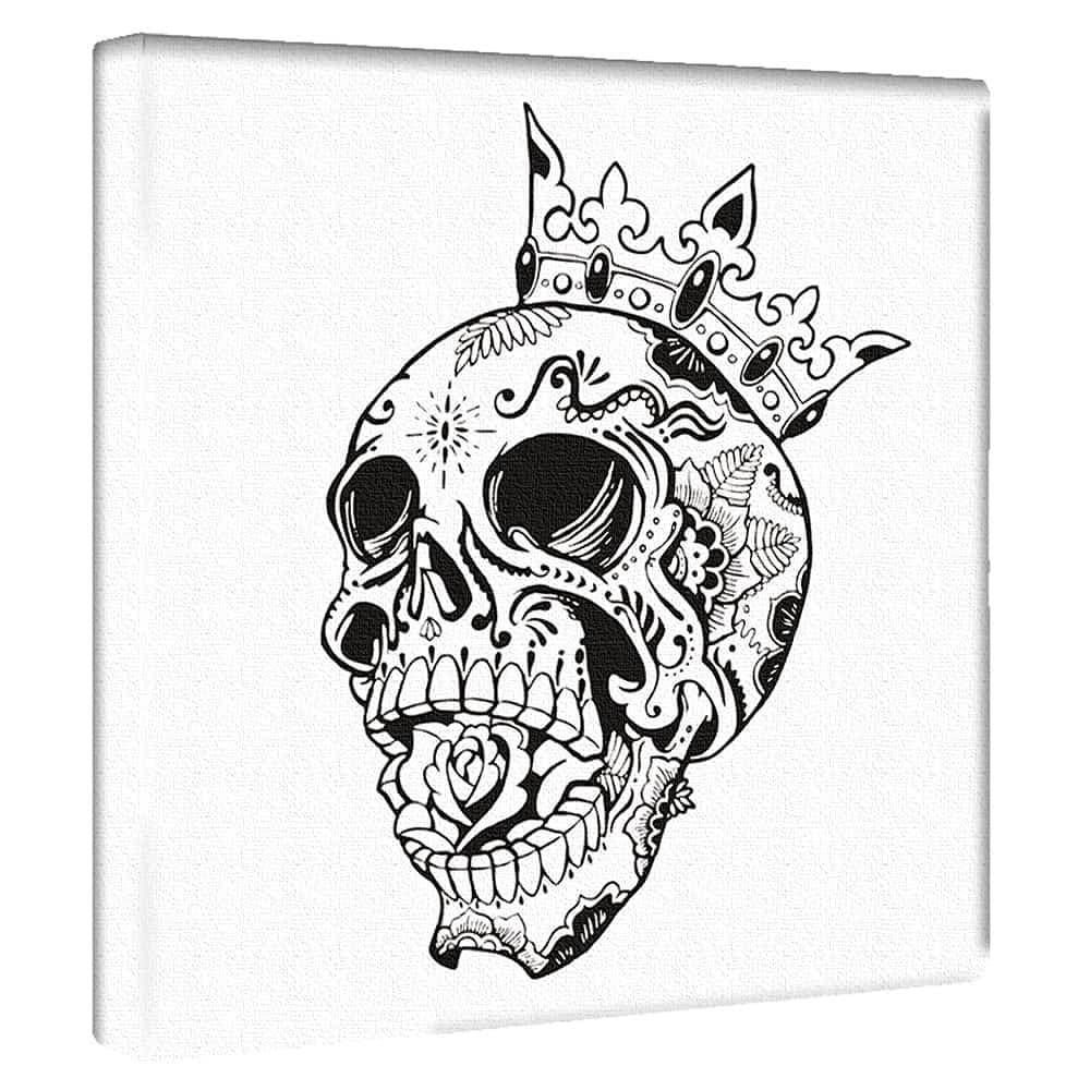 Skull Rock Art Panel 57cm x 57cm L Size Made in Japan Poster Stylish Interior Decor Living Room Art Monochrome Pop Fabric Panel ol-8386-esqueleto-L