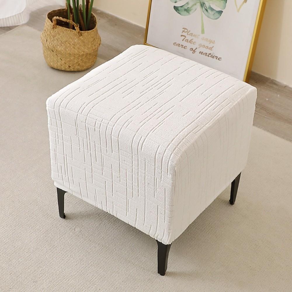Elastic Square Stool Cover Solid Color Footstool Case Durable Pouf Stool Cover Living Room
