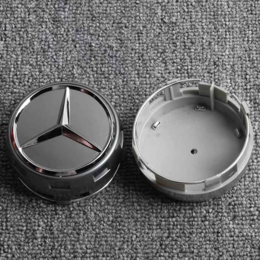 CDR4 4Pcs 75MM Car Wheel Center Hub Cap Cover For Mercedes Benz A B C S Class AMG W212 W205 W204 W211 W213 CLA GLC W176 W221 Sticker