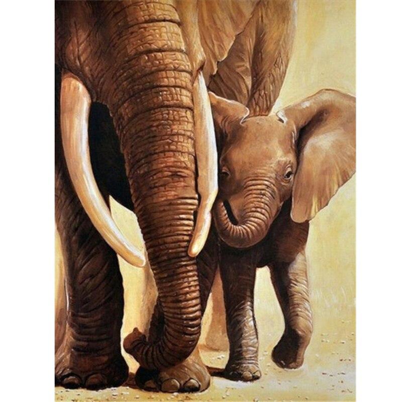 DIY Elephant 5D Diamond Painting Full Round Drill Animal Diamond Embroidery Cross Stitch Kits Wall Art Home Decor Drop&shiping