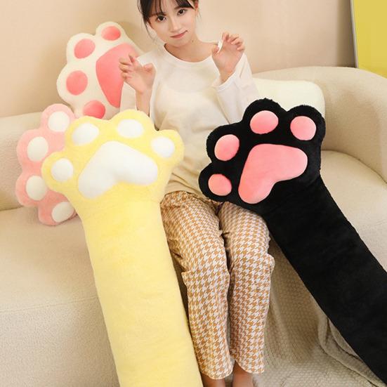 Leg Pillow for Side Sleepers Long Cat Paw Pillow Elastic Fully Filling