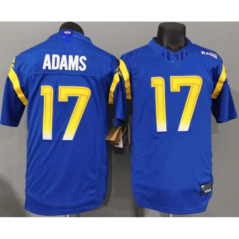 Rugby Jersey Embroidered Team Sport Shirt Los Angeles Rams 17 Adams Blue Regular Fit