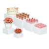 6Pcs Buffet Risers Food Display Risers Multipurpose Stackable Display Stand Cube Box Nesting Riser with Hollow Bottoms