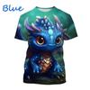 New Funny Dragon 3D Printed T-Shirt Funny Animal Tees Fashion O Neck Short Sleeves Dinosaur Unisex Streetwear Top Kids Clothing