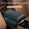 Car Armrest Box Height Pad Universal Leather Armrest Cushion with Pocket Central Memory Cotton Elbow Support Armrest Storage