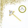 KODY PIERCING Трехугольная шпилька для носа с прямым концом из 9-каратного золота с драгоценными камнями - качественный пирсинг