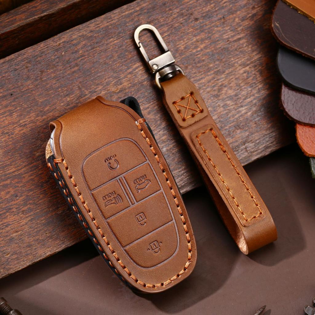 Korean car key case is suitable for modern special leather handmade car key case cowhide