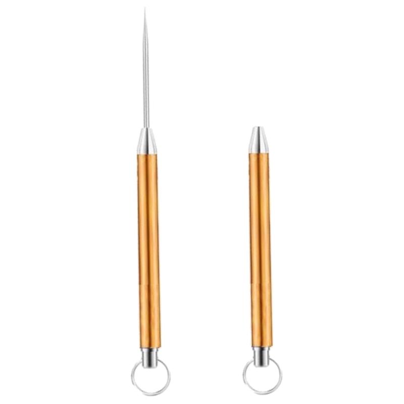 Титановый сплав Зубочистка Портативная Зубочистка Артефакт Фруктовая вилка Выдвижная Зубочистка Брелок для ключей Инструмент для кемпинга и активного отдыха