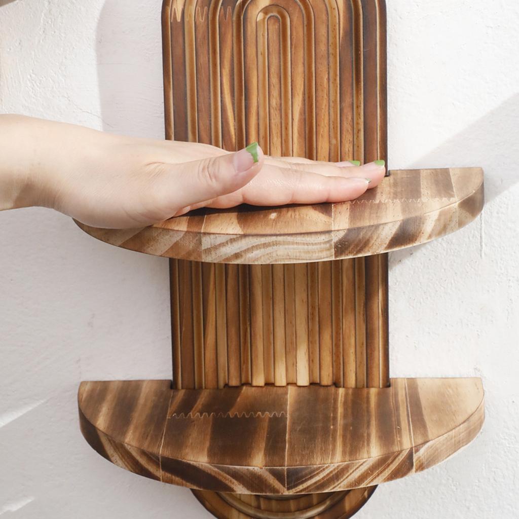 Деревянная настенная полка овальной формы, винтажная стойка для хранения, арочная плавающая полка, органайзеры для спальни, гостиной, прачечной