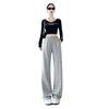 Gray Sweatpants Women's Spring and Autumn New Straight Thin Narrow Wide-leg Pants