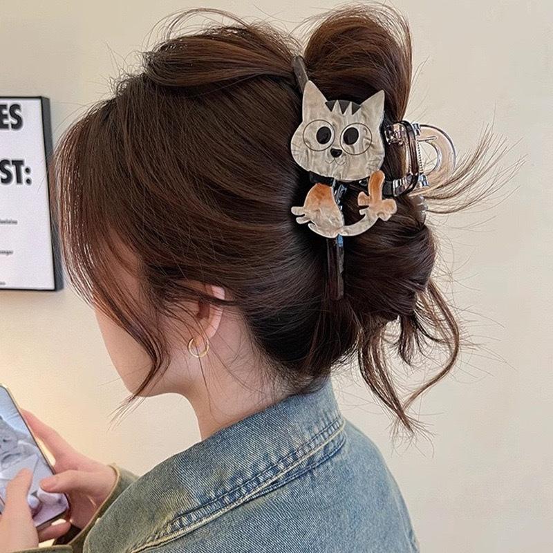 Cute Kitty Claw Clip for Women, 2025 New Model, High-End Shark Clip Hair Clip Back of Head Hair Accessory.