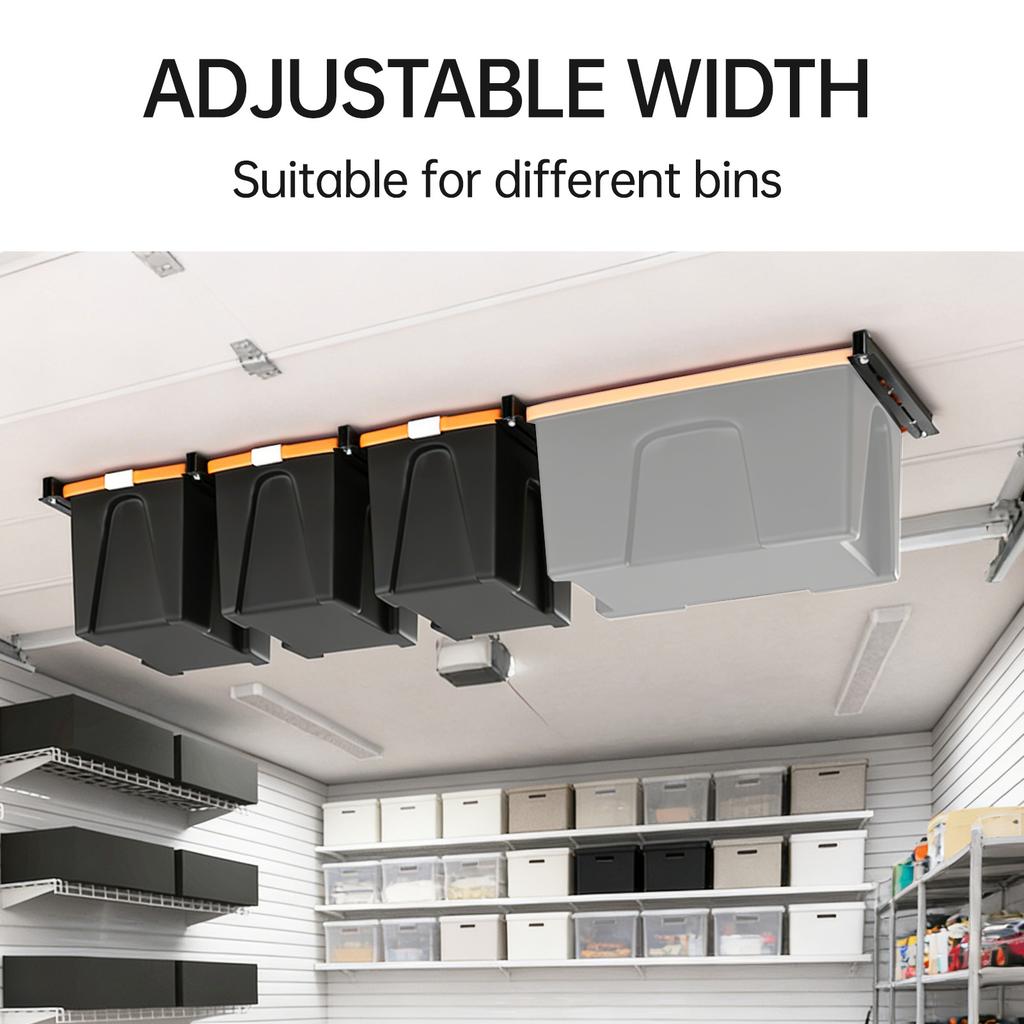 Overhead Garage Storage Rack Heavy Duty Steel Ceiling Mounted Bin Rack   for Garage Organization