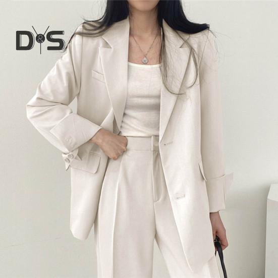 Женский комплект из 2 шт./компл., пальто, брюки, деловой стиль, однобортный кардиган с длинным рукавом и воротником-стойкой, высокая талия, широкие штаны, однотонный цвет