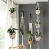 Handmade Cotton Rope Hanger Flower Pot Gardening Tassel Hanging Basket Tray Plant Hanger  Outdoor