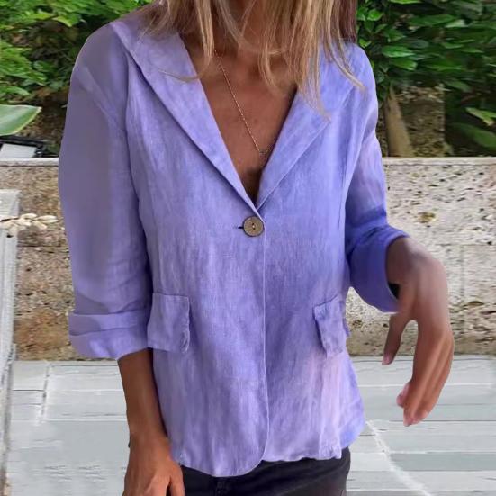 Пальто с лацканами, длинными рукавами, карманами с клапанами, пиджак, сплошной цвет, свободная работа на одной пуговице