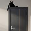 Black Cat Door Topper Wooden Door Frame Cat Decoration Halloween Door Corner Decoration for Cat Lover Gifts Home Door Decor
