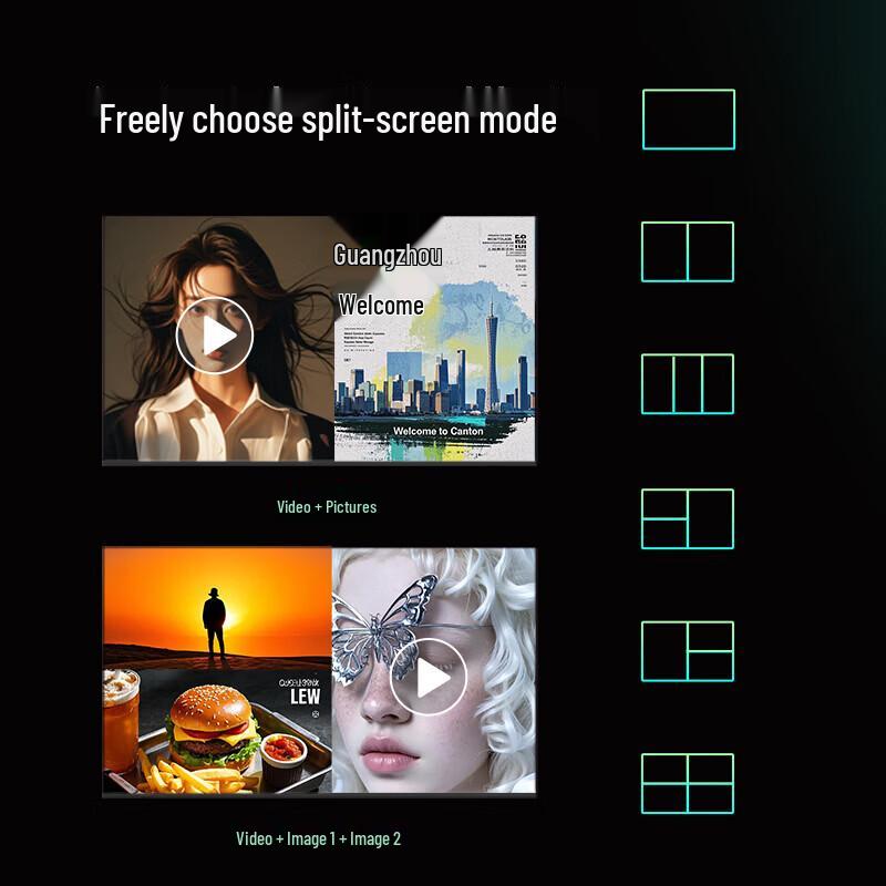 Ultra-Narrow Bezel Wall-Mounted Advertising Display CN plug (adapter included)