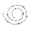 BES 4mm Iced Out 5A CZ Tennis Chain Red Four Leaf Clover Necklace Hip Hop Lucky Jewelry for Women Men