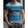Ретро Этнический Узор Футболка Для Мужчин Красочные Геометрические 3D Принты Летние Повседневные Топы с Круглым Вырезом Унисекс Футболки с Короткими Рукавами