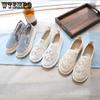 Lace Breathable Sandals Embroidered Mesh Comfort Flatsole Handmade Shoes Solid Color Versatile Lightweight Casual Shoes