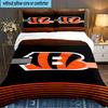 Cincinnati-Bengals Helmet 3pcs Bedding Set,Including 1pc Duvet Cover And 2pcs Pillowcases Perfect Gift for Christmas,Ideal for Bedroom, Dormitory