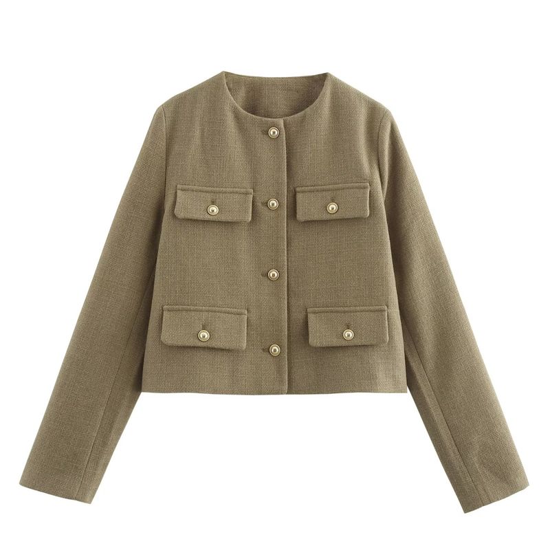 ZA Осень и зима Новая женская одежда ZR Модный стиль Модный откидной короткий костюм Верхняя одежда 3046278 800