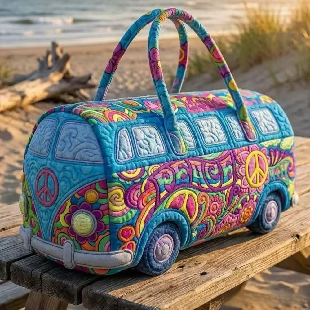 Short Distance Bus 3d Digital Sponge Print Travel Bag With Polyester Fabric For Leisure Travel