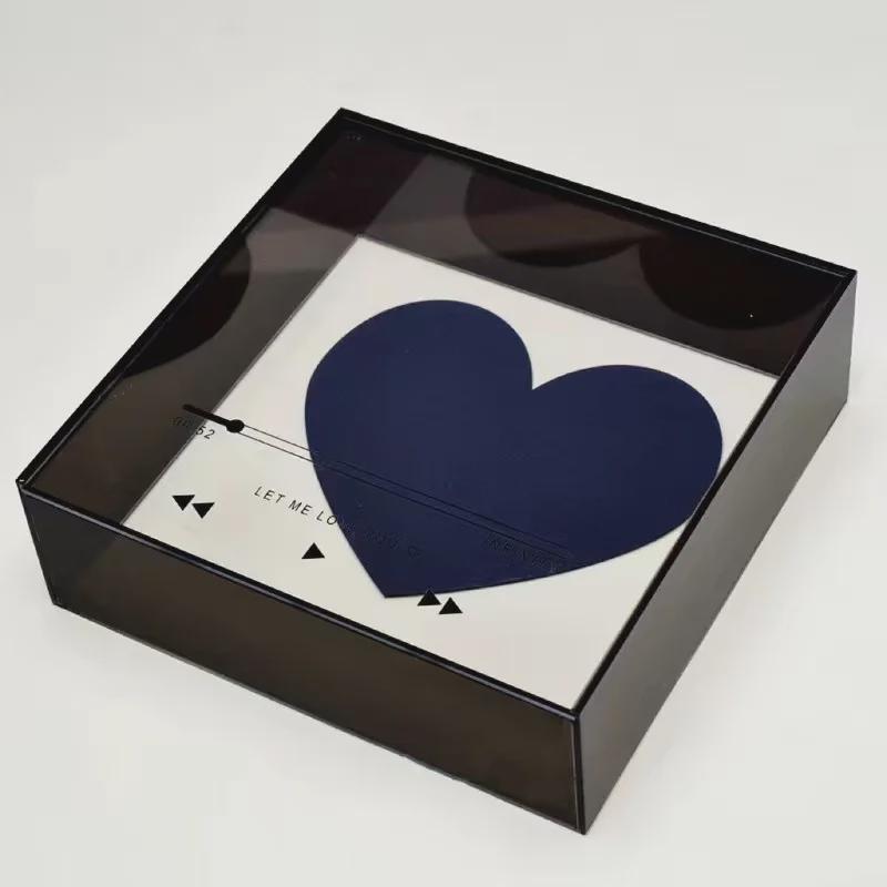 Custom Portable Transparent Acrylic Flower Gift Box
