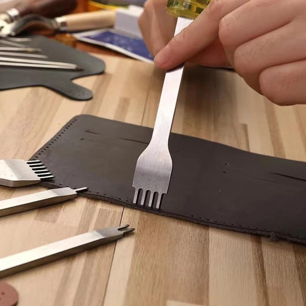 Prong DIY Leather Hole Punch Tool Diamond Chisel Leather Carving Punch Hole Work