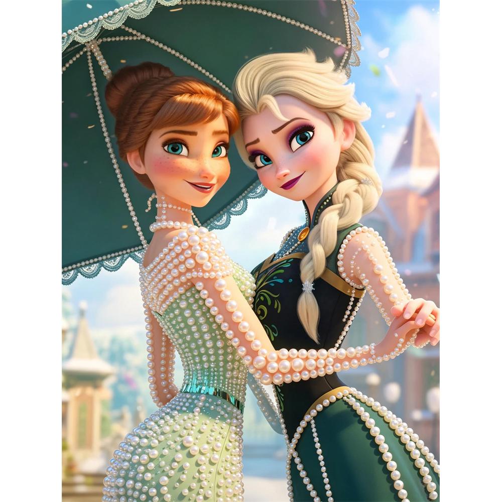 Disney Жемчужная живопись Анна и Эльза Сделай сам Жемчужное искусство Живопись Жемчужные драгоценности Картины Поделки Особая форма Украшение для дома и стен