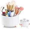 Vanity Cosmetic Organizer with 360° Rotation - 5 Slot Makeup Brush Holder for Sleek Storage