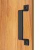 Barn Door Handle Double-holes with Screws Strong Load Bearing Matte Black Metal Hardware Heavy Duty Wooden Door Gate Pull Knob Home