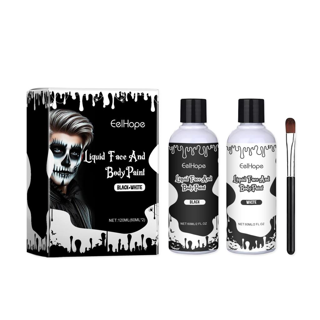 Halloween Party Quick-Dry Body Paint Liquid, Foundation Makeup, Clown Multicolor Body Paint Liquid