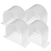 HANABASS 4Pcs Semi Circle Bird Feeder Set Easy Install Plastic Food Water Container for Small Birds Cage Feeding