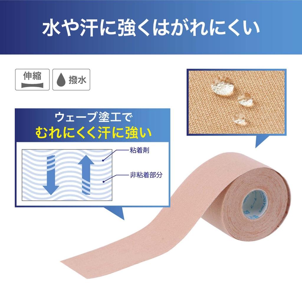 Nitoms Nitreat Kinesiology Water Muscle Protection Ширина 50 мм x Длина 5 м рулоны Лента, Репеллент, Лента, Многослойная упаковка, Растягивающаяся, Устойчивая к отслаиванию,