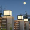 Modern Outdoor IP65 Waterproof Square Gate Fence Garden Post E27 Black Aluminum Villa Courtyard Pillar Light