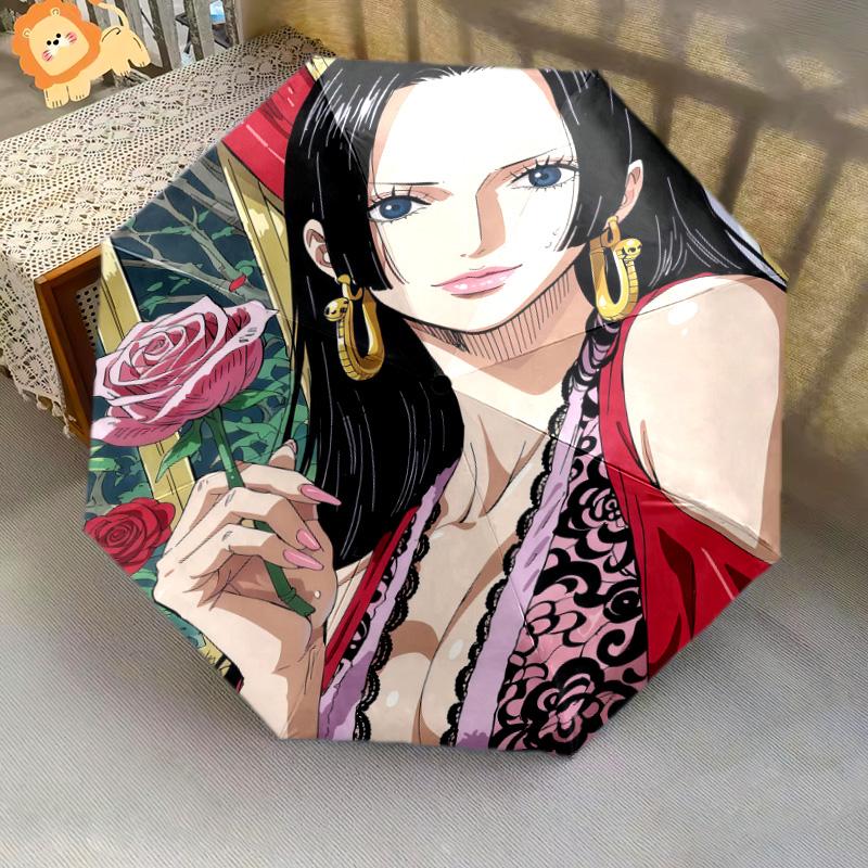 1 шт. Автоматический складной зонт - Аниме One Piece Мультяшный узор Портативный складной дизайн С 8 спицами Рождественские подарки на день рождения