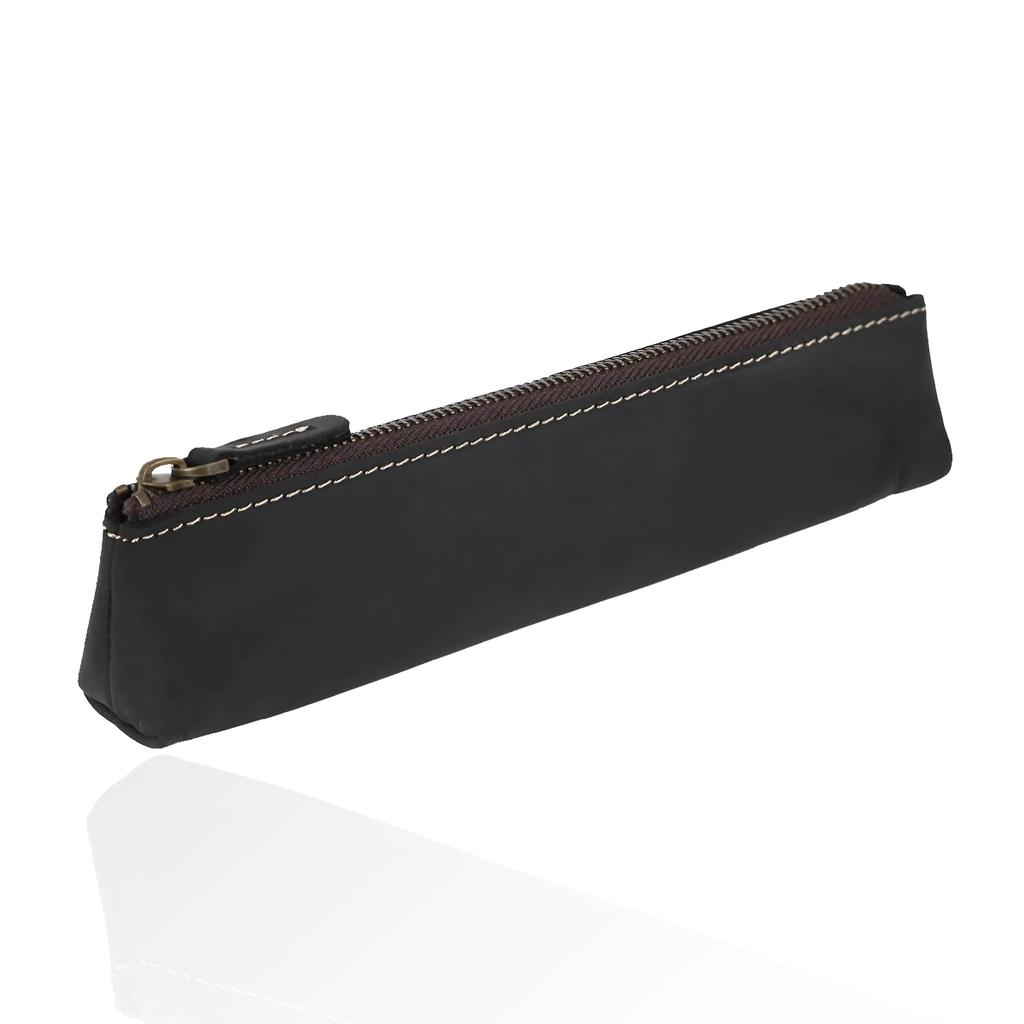 Bag Slim Leather Pencil Case with Large Simple Design for Adults Case Made Only from the Top Surface of Stylish Leather Pencil Case for Genuine