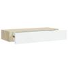 Vidaxl Półki Ścienne Z Szufladą 2 Szt., Dąb I Biel, 60X23,5X10 Cm, Mdf