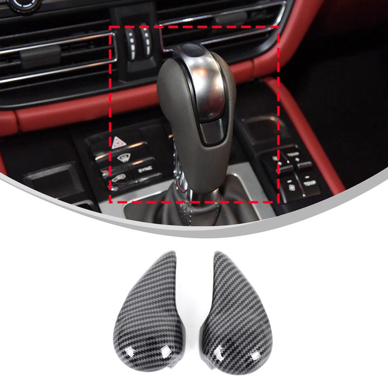 For Porsche MACAN 2014 2015 2016 2017 2018 ABS Material carbon fiber Car gear head decorative cover Auto Accessories