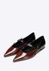 Wittchen Women's Ballet Flats In Eco-Leather With Pointed Toe, Black And Burgundy, Black And Burgundy, Eco-Leather