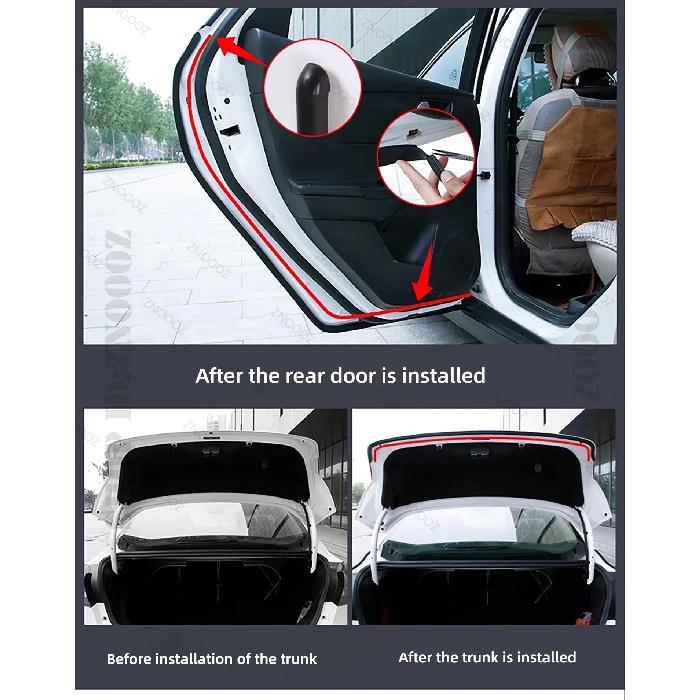 For Dodge Challenger Car Door Seal Strip Rubber Double Layer Sealing Protector Soundproof Seal Dustproof Seal Strip 12PCS