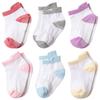 Kiddiezoom 6 пар/набор Четыре сезона 0-5 лет Однотонные носки для новорожденных мальчиков и девочек 100% хлопок Мягкие детские аксессуары