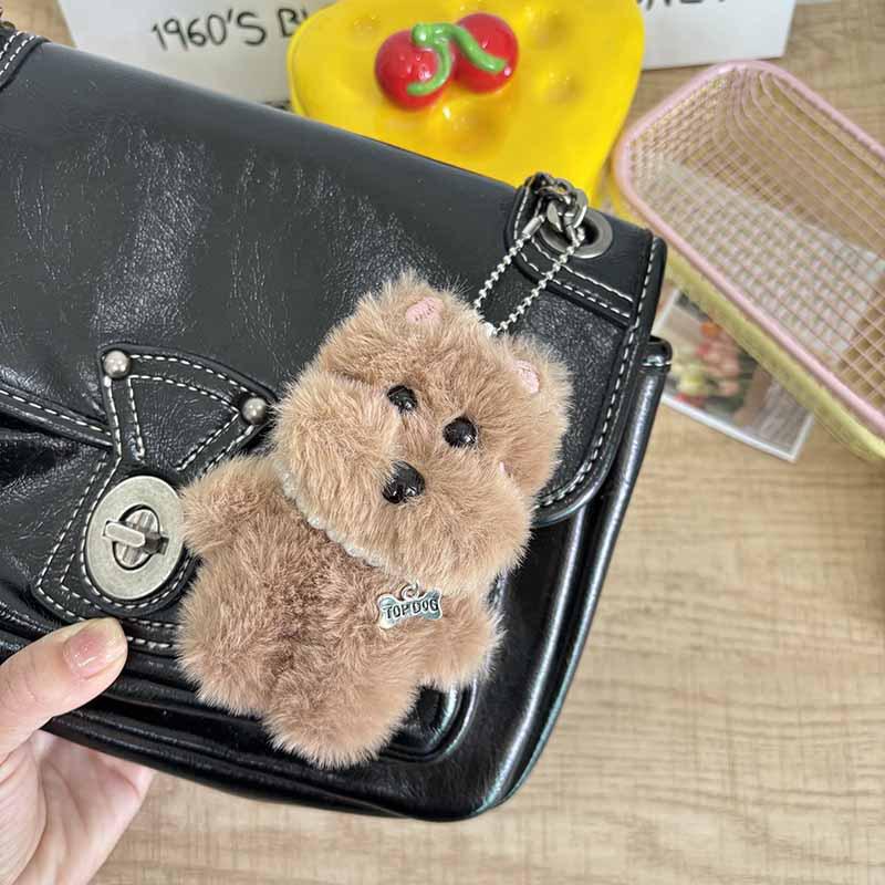 Kawaii West Highland Plush Keychain Cartoon Puppy Stuffed Doll Keychain Couple Keyring Lovely Bag Pendant Gifts