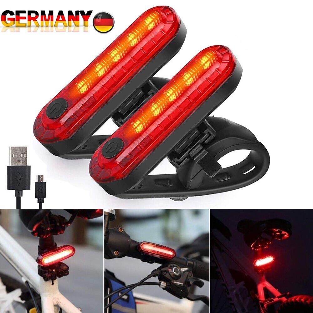 2pcs USB rechargeable MTB bicycle taillight LED light bicycle lamp rear luminous