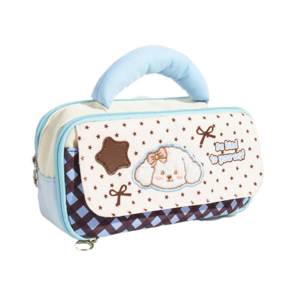 Handheld Cartoon Pen Bag Large Capacity Stationery Pouch Ins Stationery Organizer Cosmetic