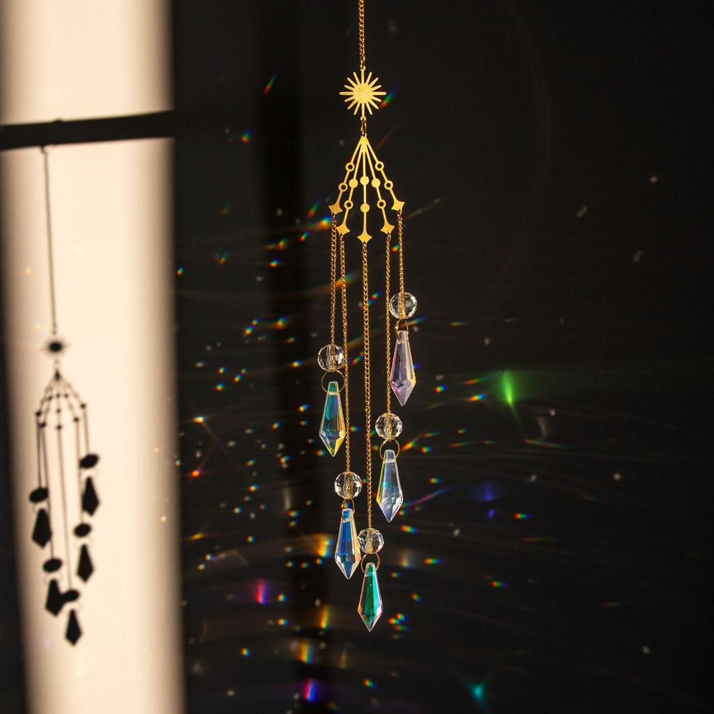 Galaxy Crystal Suncatcher Wind Chime - Rainbow Light Pendant Decoration
