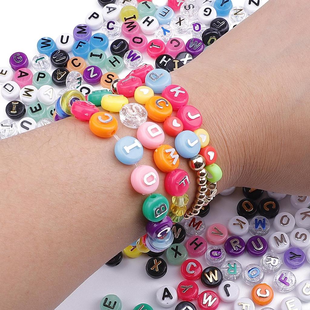 Акриловые плоские бусины с буквами 10x6 мм, 50 шт., для изготовления ювелирных изделий своими руками